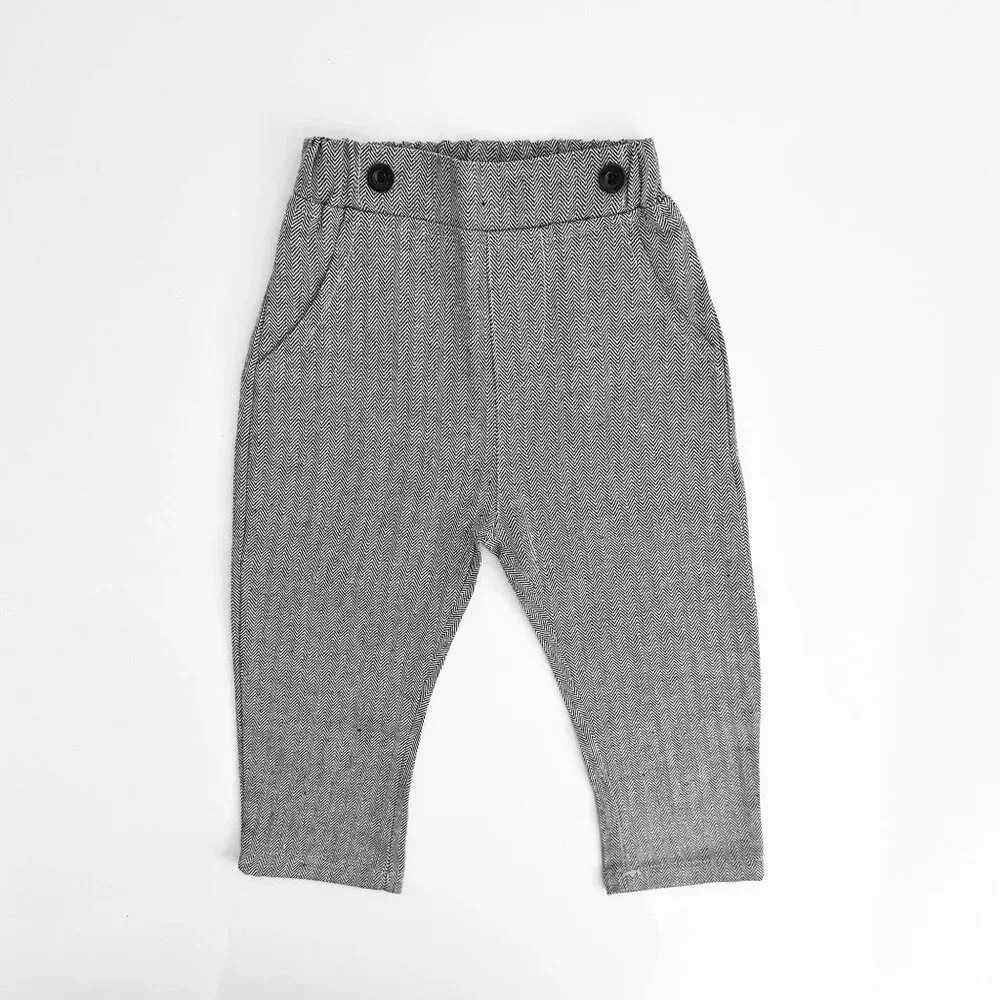 NWT Handsome Boys Oxford Button Down Dress Shirt Pants Matching Set Grey 18-24M